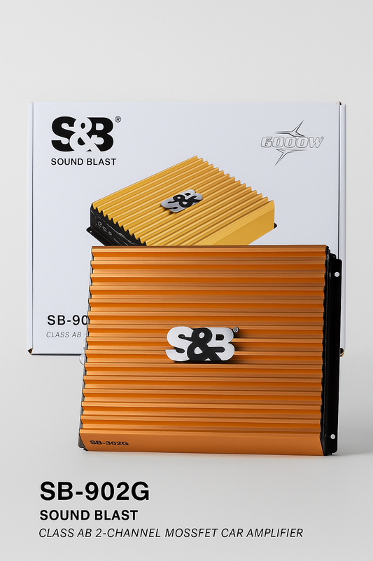 S&B Sound Blast SB-902G Amplifier – 4800W Max Output | 2 Channel Amplifier